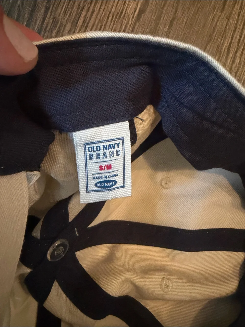 Old Navy Cream Baseball Cap with Navy 